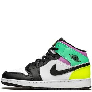 Air Jordan 1 Mid Pastel Black Toe Shoes